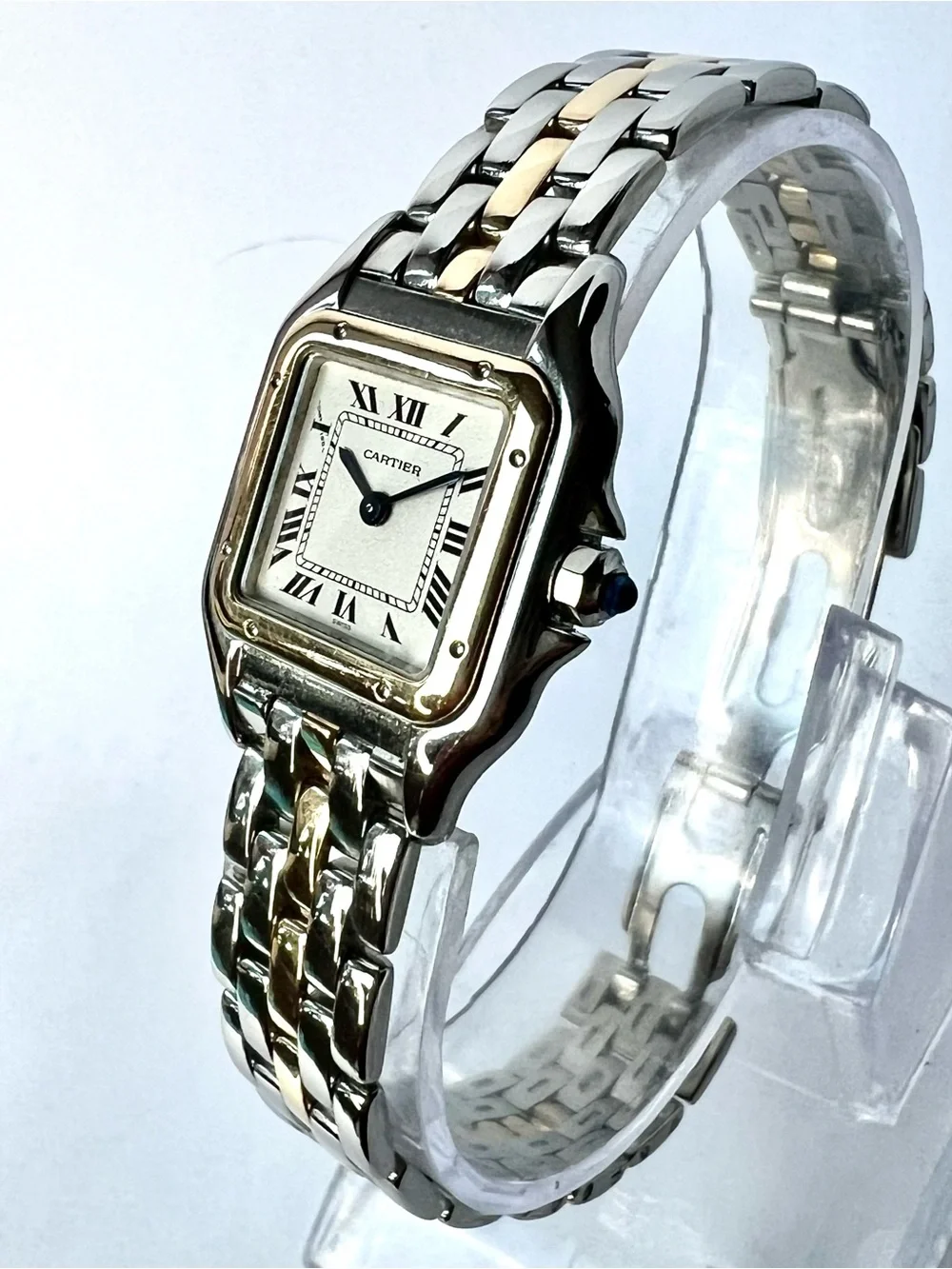 CARTIER PANTHERE Quartz 23mm 1 Row Gold Watch Cream Dial